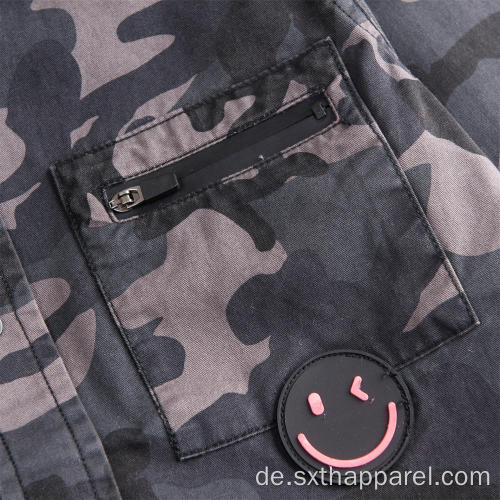 Fashion Camouflage Langarmhemd Herrenjacke